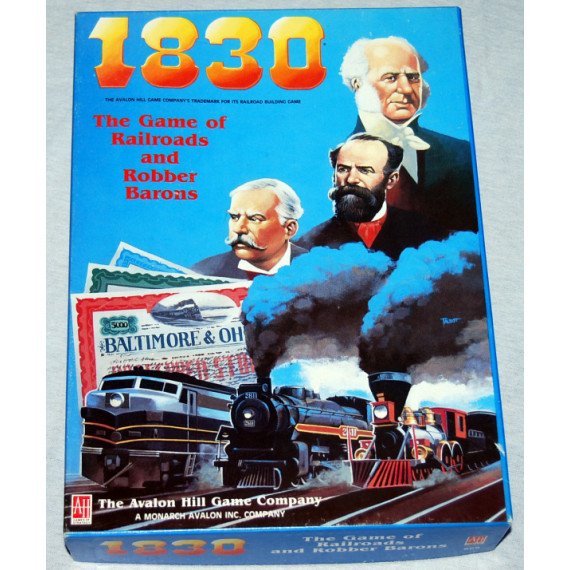 1830 The Game of Railroads and Robber Barons (First Edition ) by Avalon Hill (1986) As New