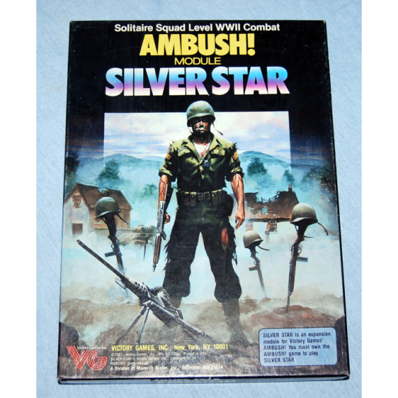Ambush Silver Star -Module 3 Expansion -Solitaire Squad Level World War 2 Combat Board Game by Victory Games (1987)