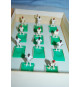 Subbuteo TC-A and TC-B Cricket Fielding Team with Batsmen - West Indies (1960's)