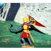Timpo Medieval Knight in Brown /Yellow by Timpo (1960's)